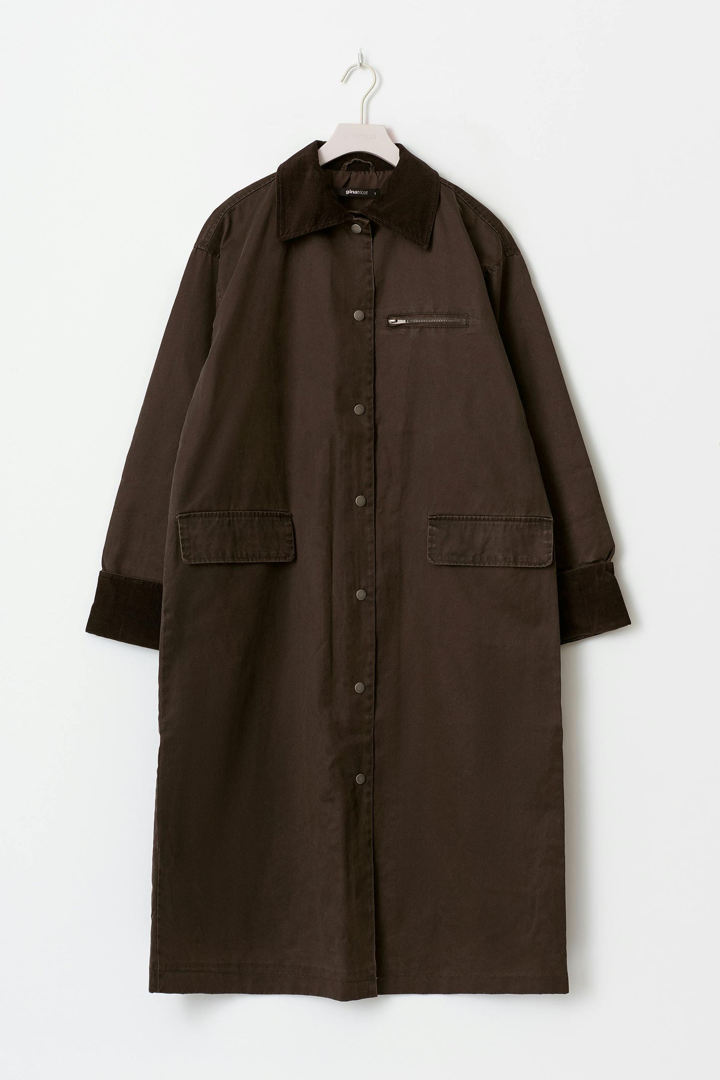 Waxed long jacket