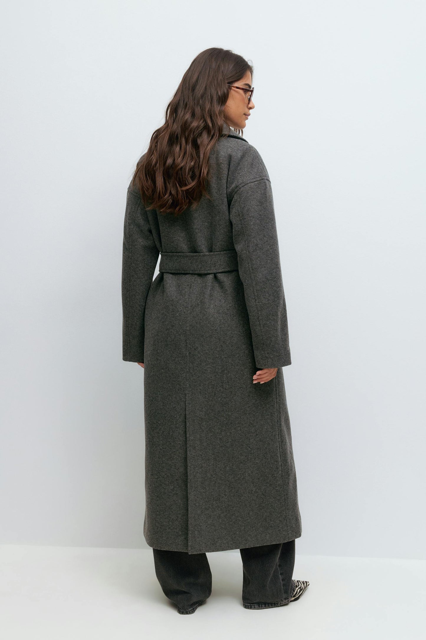 Shawl collar long coat